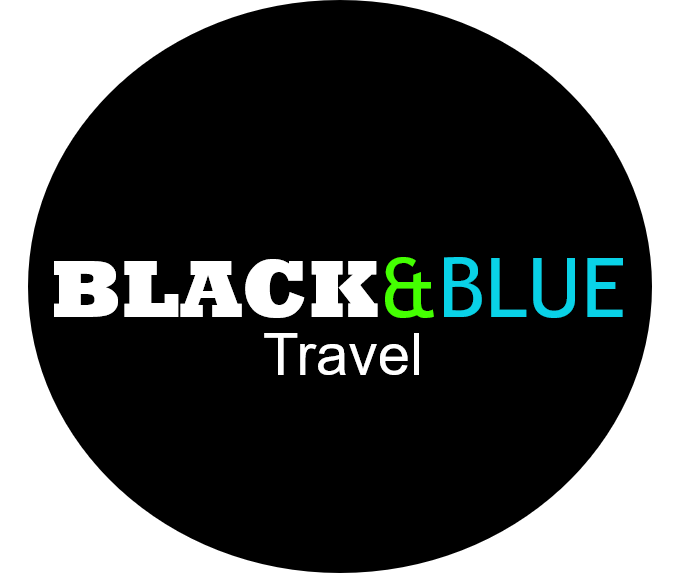 Logotipo Black and Blue Travel